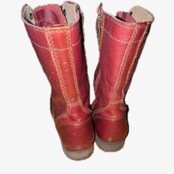 Steve Madden Leather Troopa Combat Boots - Burgundy/Wine Color Size 7 - Picture 7 of 11